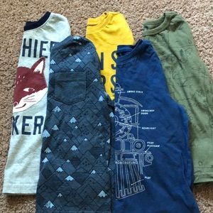 5 boy’s 4T long sleeve tops, multiple brands